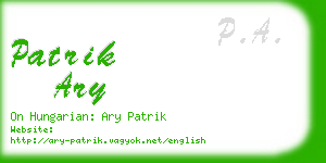 patrik ary business card